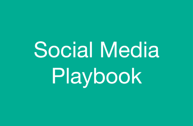 Turquoise image with "Social Media Playbook" written on it.